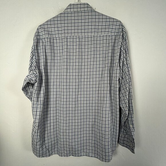 Pendleton Mens Oxford Cloth Shirt XL Blue White Plaid Long Sleeve Button-Down - Picture 2 of 7